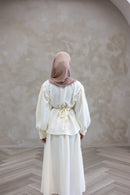 Resort Textured Skirt & Blouse Set - Cloud Cream