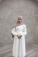 Resort Textured Skirt & Blouse Set - Cloud Cream