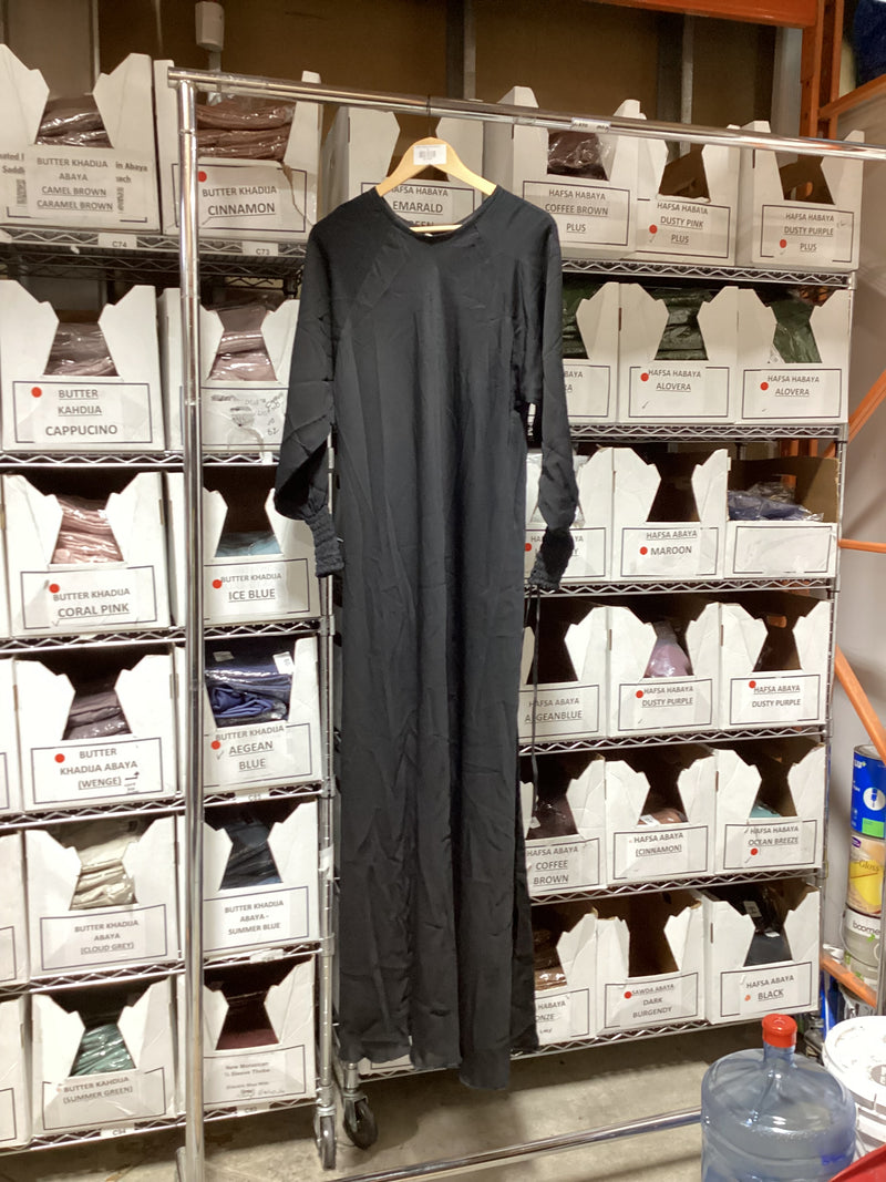CLEARANCE SALE Crinkle Sleeve Abaya (Black) - 38