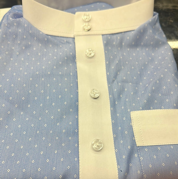 Sample Sale Italian Dress Shirt Thobe Baby Blue and White