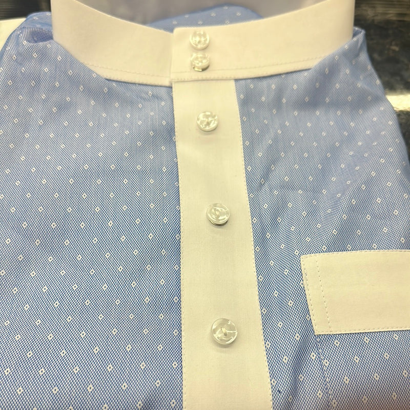 Sample Sale Italian Dress Shirt Thobe Baby Blue and White
