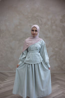 Resort Textured Skirt & Blouse Set - Whipped Pistachio