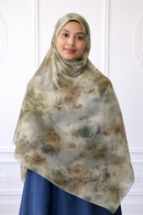 New Printed Chiffon Hijab - Sage Garden
