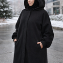 Premium Hooded Winter Abaya - Black (360 GSM, 100% premium cotton)