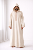 Moroccan Milifa Hoodie Thobe - Rose Sand