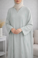 Petal Weave Glam Abaya –  Mint
