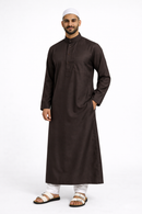 Zubair Collection – Limited Edition Saudi Collared Thobe - Dark Brown