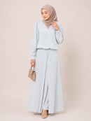 Elegant Textured Skirt and Blouse Set – Sky Blue