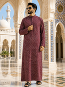 Mosaic Premium Thobe - Hot Red