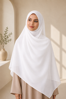 Plain Chiffon Hijab - White