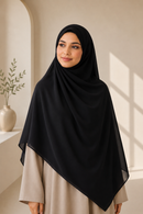 Plain Chiffon Hijab - Black