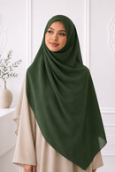 Plain Chiffon Hijab - Deep Moss Green