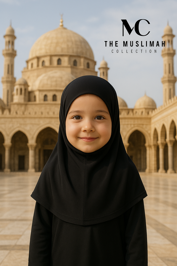 Girls Hijab Cap - Black