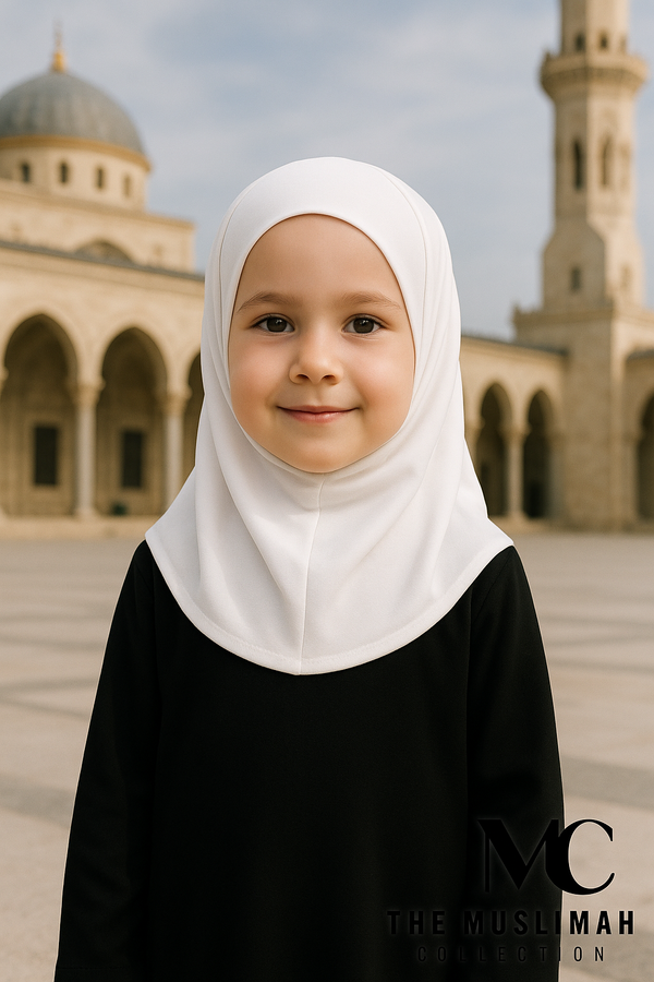 Girls Hijab Cap - White