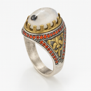 Red Garnet Crown Ottoman Ring