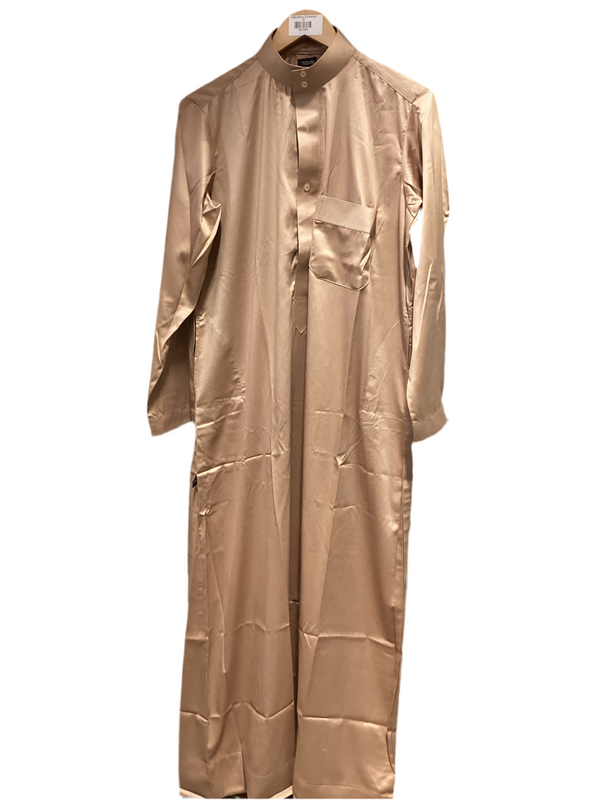SAMPLE SALE Saudi Collared Thobe Jubbah - Sepia 13