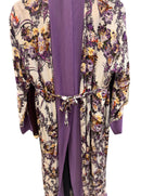 CLEARANCE SALE Black and Grey Checkered Kimono Abaya