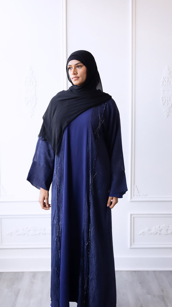 Shimmery Glam Fancy Abaya - Royal Blue
