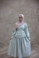 Resort Textured Skirt & Blouse Set - Whipped Pistachio