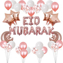 Foil Eid Mubarak Package - Eid Mubarak Balloons with Five Pointed Stars and Crescents and Balloons