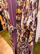 CLEARANCE SALE Black and Grey Checkered Kimono Abaya