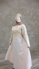 Floral Lace Wedding Dress - Cream
