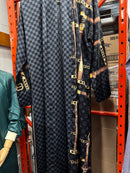 Clearance SALE LV *Black* and Golden Belt Satin Silky Kimono Abaya (See PIC *No belt*)