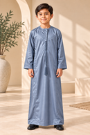 Mini Muslim Boys Thobe - Emirati (Wolf Grey)