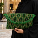 Luxury Embellished Beaded Geometric Evening Clutch Bag