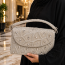 Luxury Embellished Beaded Geometric Evening Clutch Bag