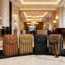 Luxury Embellished Beaded Box Evening Clutch Bag
