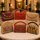 Luxury Embellished Beaded Geometric Evening Clutch Bag
