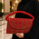 Luxury Embellished Beaded Geometric Evening Clutch Bag