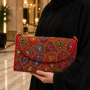 Luxury Embellished Beaded Geometric Evening Clutch Bag