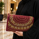 Luxury Embellished Beaded Geometric Evening Clutch Bag