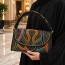 Luxury Embellished Beaded Geometric Evening Clutch Bag