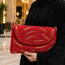 Luxury Embellished Beaded Geometric Evening Clutch Bag