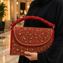 Luxury Embellished Beaded Geometric Evening Clutch Bag
