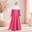 Mini Muslimah Kids Girls Abaya - Pink