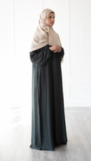 Butter Safiyyah Textured Abaya (Dark Emerald)