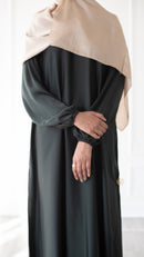 Butter Safiyyah Textured Abaya (Dark Emerald)