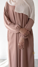 Butter Safiyyah Textured Abaya (Rosy Brown)