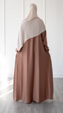 Butter Safiyyah Textured Abaya (Rosy Brown)