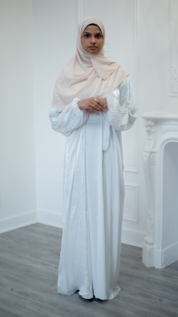 Sprinkle Sprinkle Glam Abaya (Crystal White)