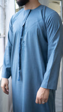 Emirati Thobe Jubbah - MC Cotton Blend (Light Denim)
