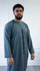 Emirati Thobe Jubbah - MC Cotton Blend (Light Denim)
