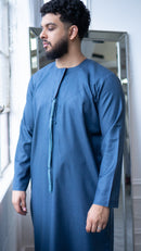 Emirati Thobe Jubbah - MC Cotton Blend (Denim)