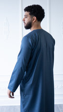 Emirati Thobe Jubbah - MC Cotton Blend (Denim)