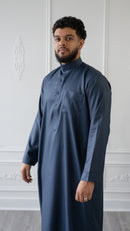 Saudi Collared Thobe Jubbah - MC Cotton Blend (Sunset Denim)