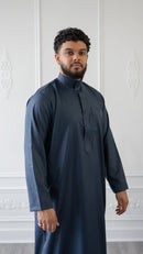 Saudi Collared Thobe Jubbah - MC Cotton Blend (Sunset Denim)